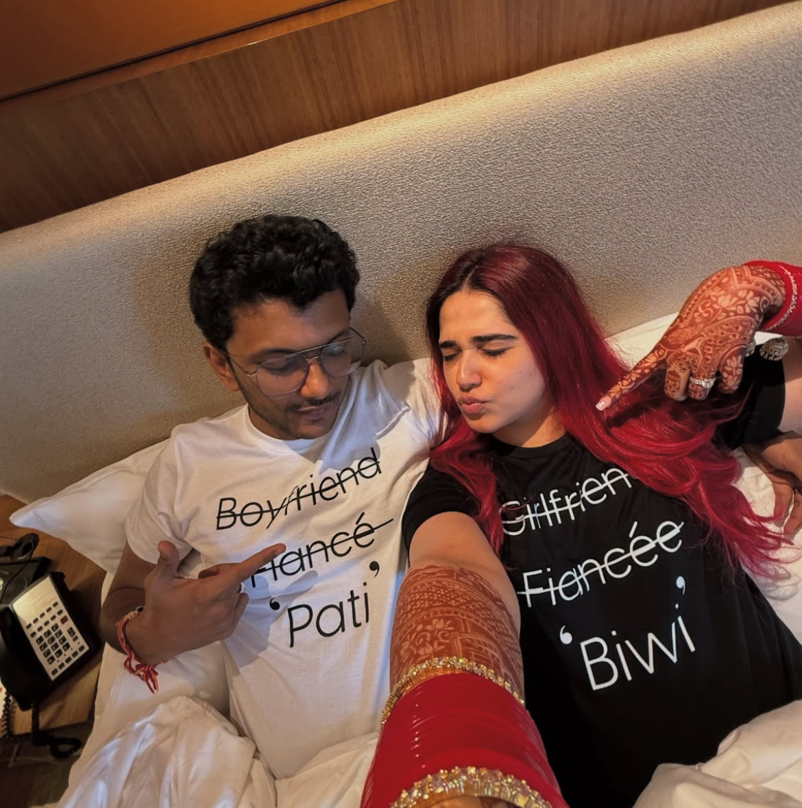 Biwi & Pati Couple Tshirts ft. Maleeha
