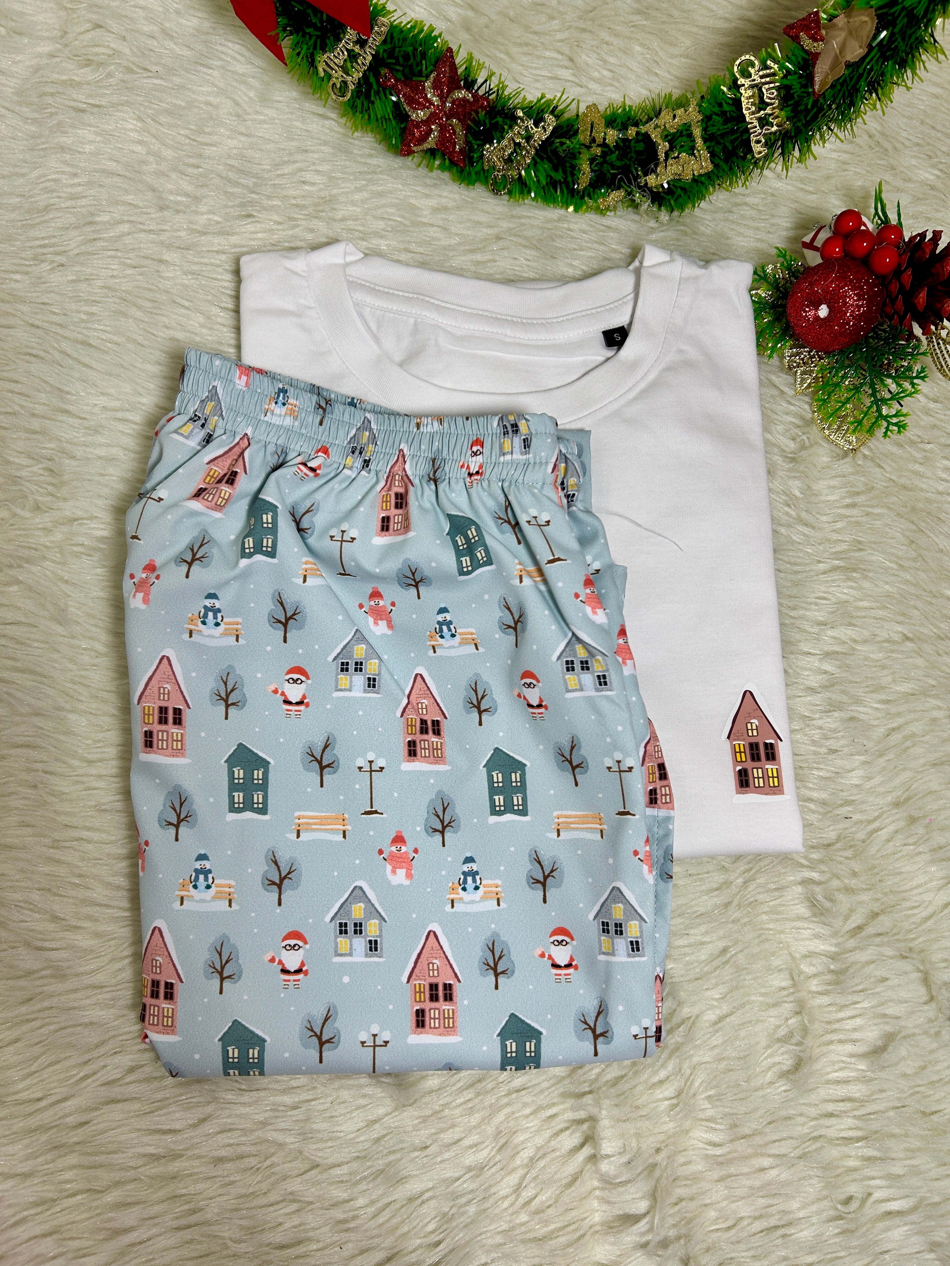 Christmas Pyjama with Tshirt - Houses