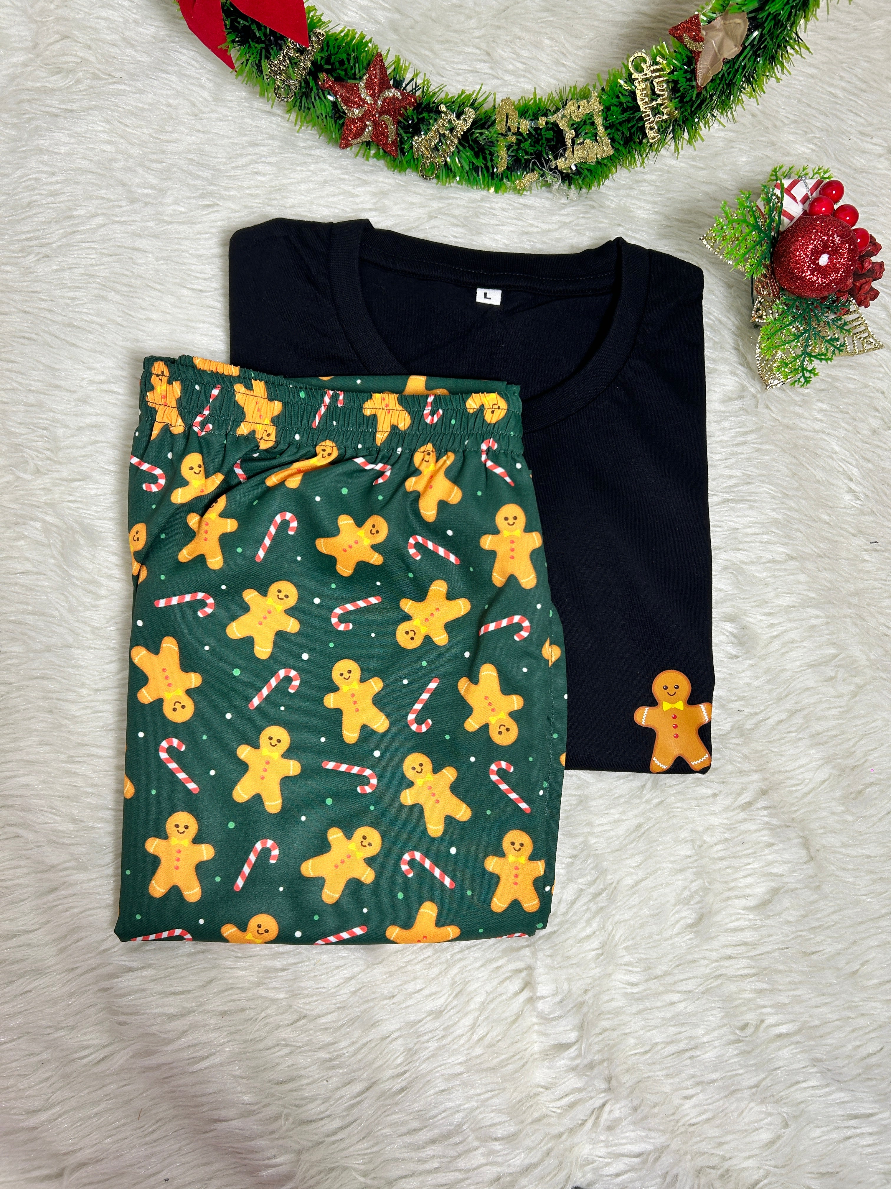 Christmas Pyjama with Tshirt - Gingerbread