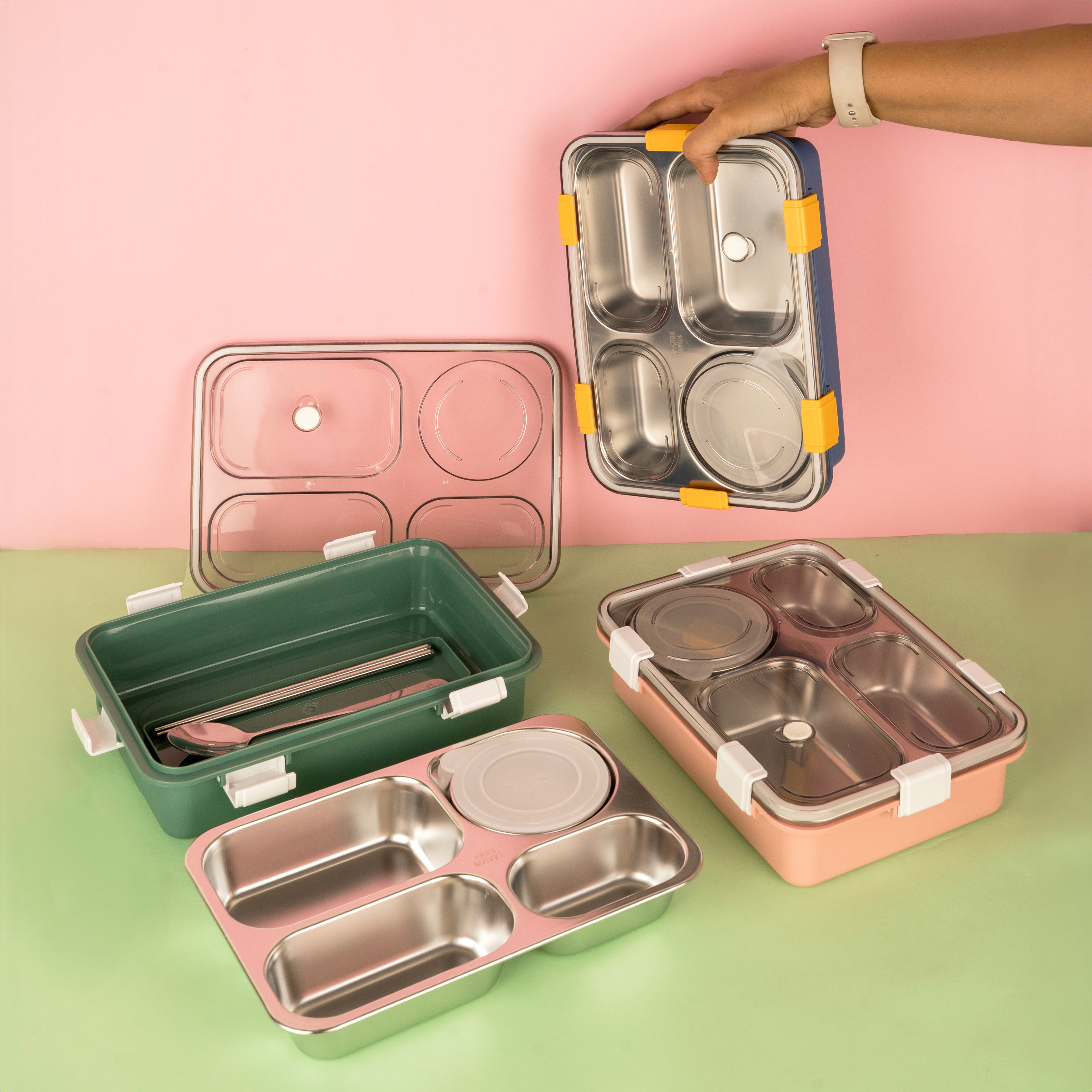 Personalised 3 Section Leak-proof Steel Lunch Box [Kids Special]