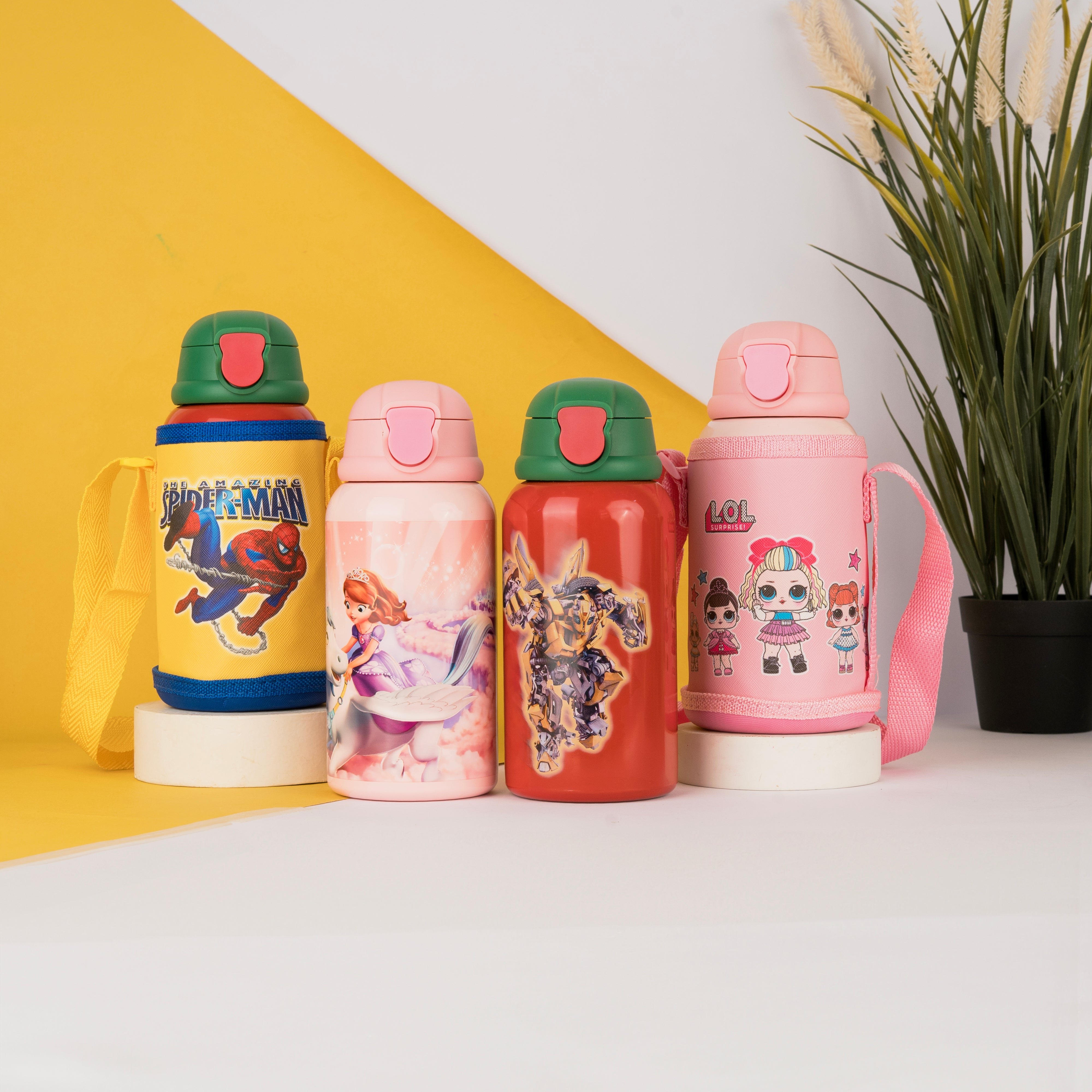 Personalised Steel Water Bottle with Cover & Belt [Kids Special]