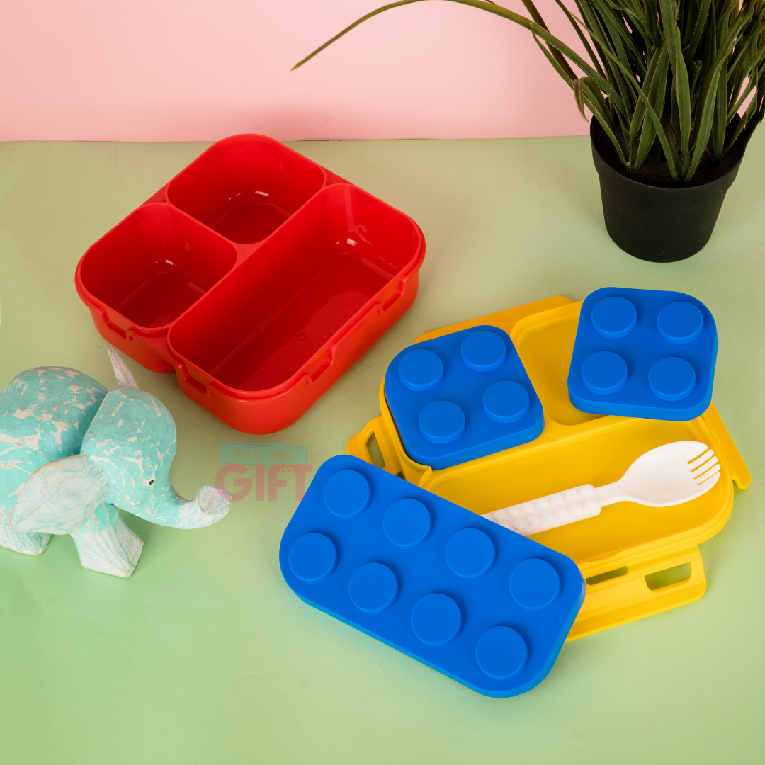 Personalised Premium Lego Themed 3 Section Lunch Box (BPA free) [Kids Special]