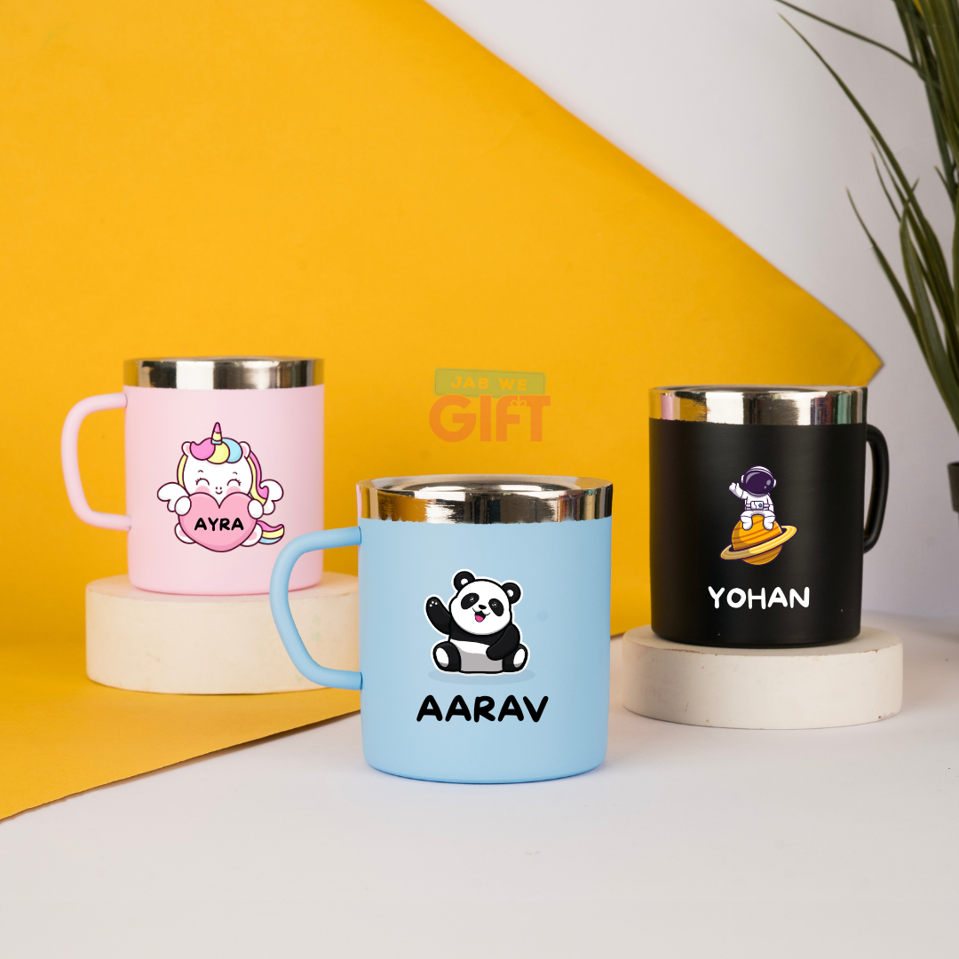 Personalised Mini Stainless Steel Milk Mug [Kids Special]