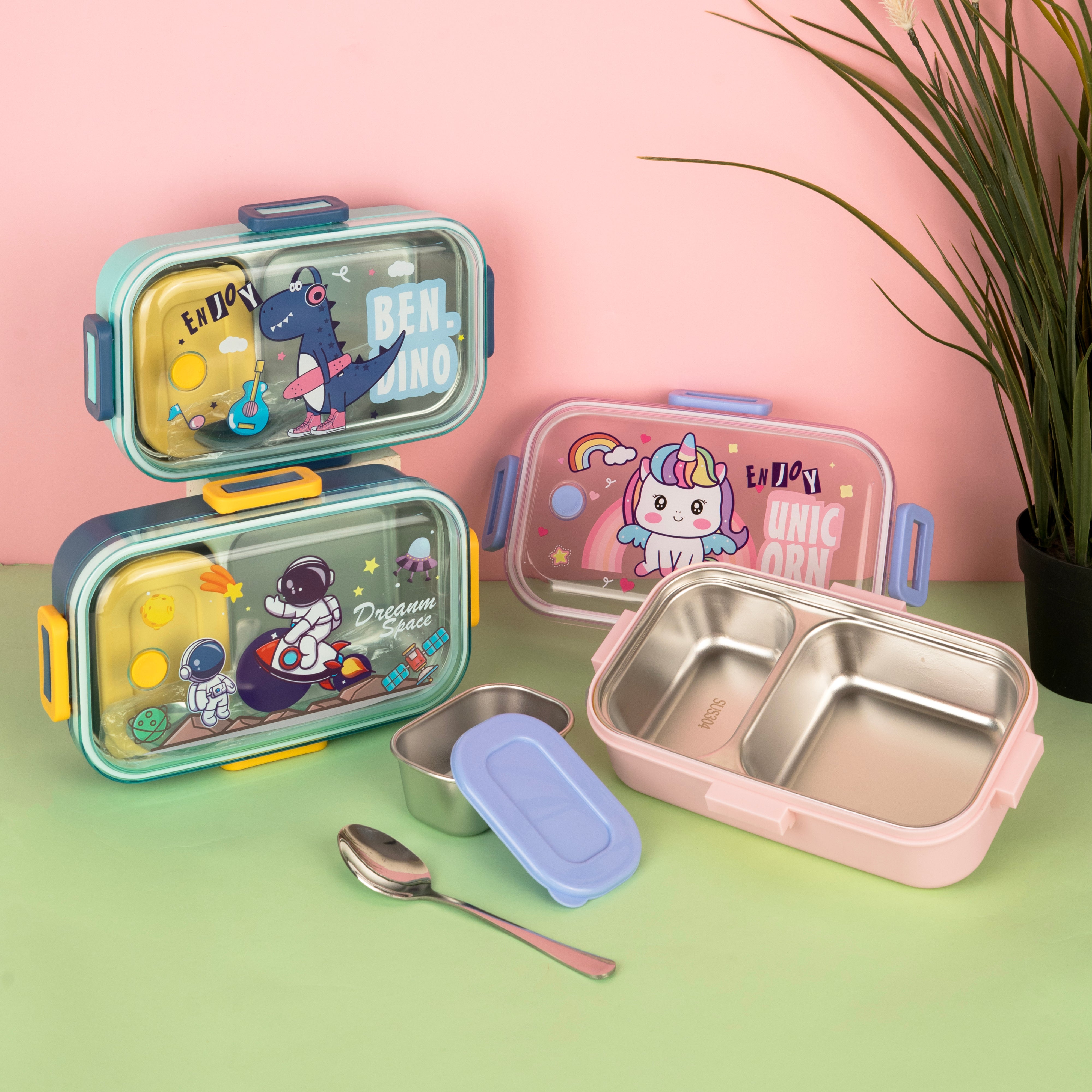 Personalised Stainless Steel 2 Section Snack Box [Kids Special]