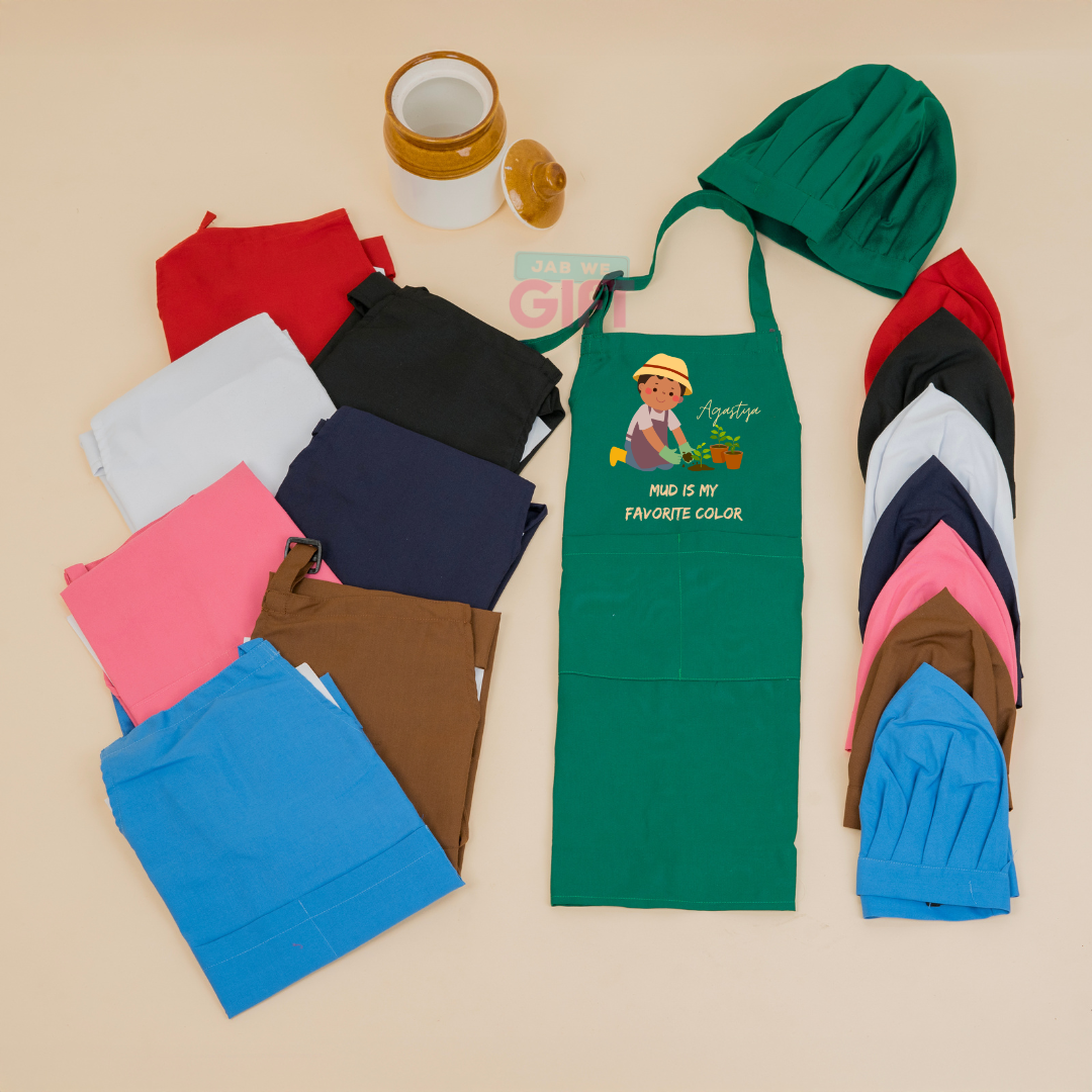 Personalised Cotton Apron w/wo Chef Hat [Kids Special]