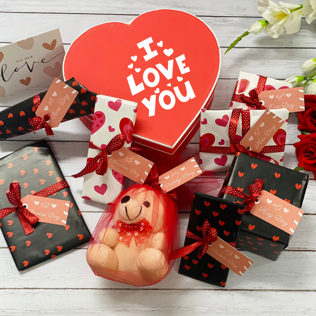 Buy ME & YOU Love Combo | Beautiful Gift for Valentine's Day, Hug Day,  Propose Day, Promise Day | Romantic Gift for Girlfriend, Wife, Couple Ring,  Card, Rose, Red & White Teddy,