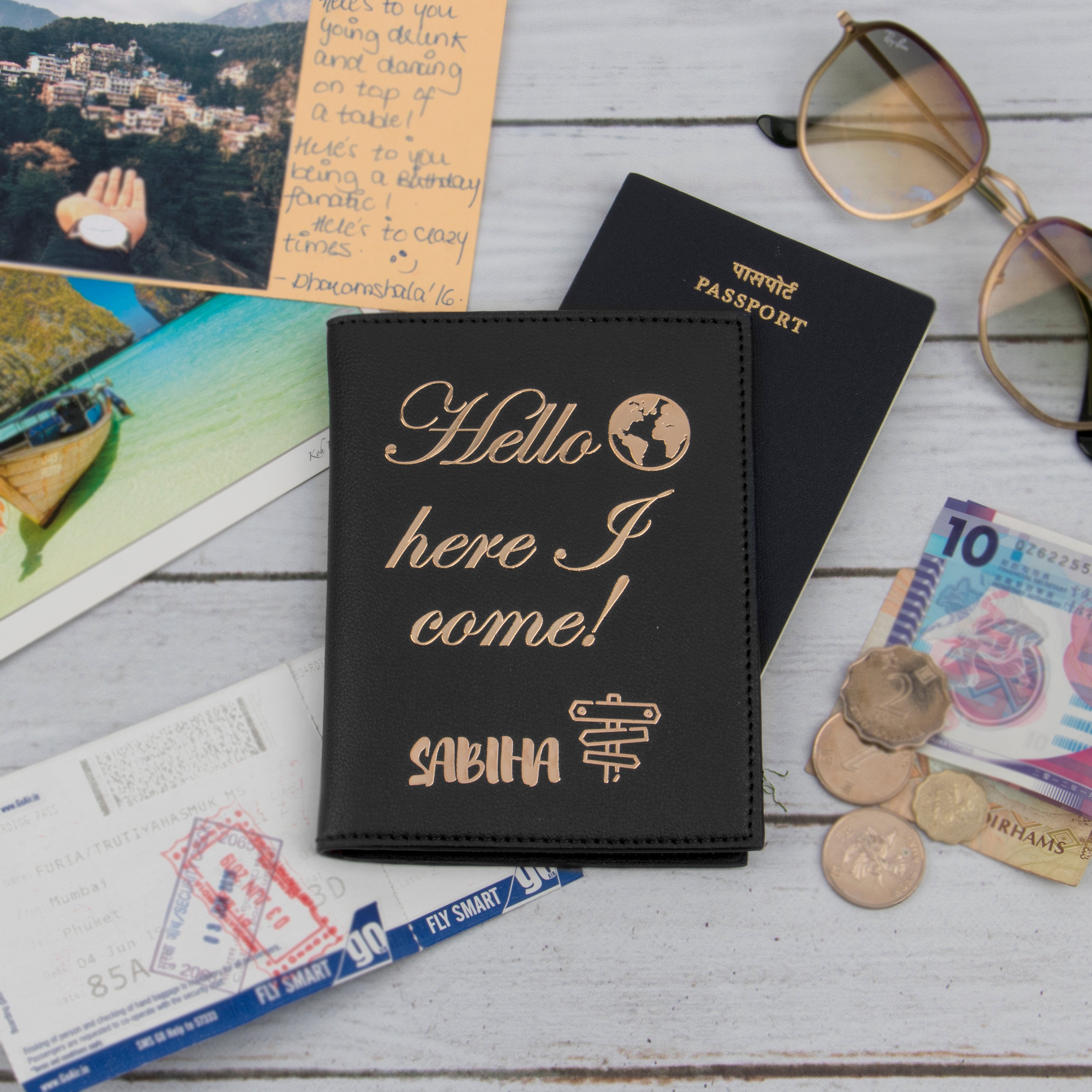 Personalised Passport Cover - Hello World